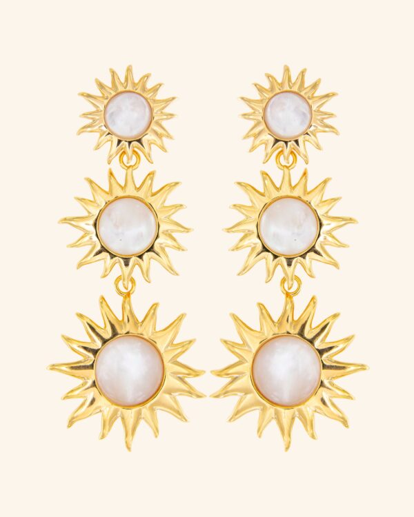 Pendientes Sol Fascinante Madreperla Blanca