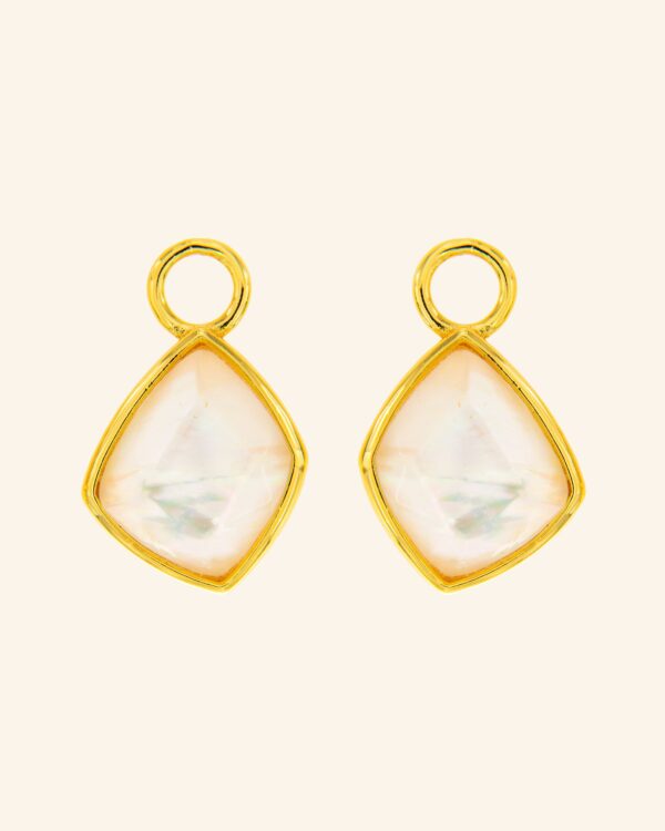 Colgantes Candy Tail con madreperla blanca biselada