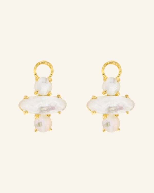 Colgantes Cleopatra con madreperla blanca y cuarzo