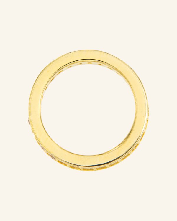 Anillo Tiber dorado con circonitas blancas