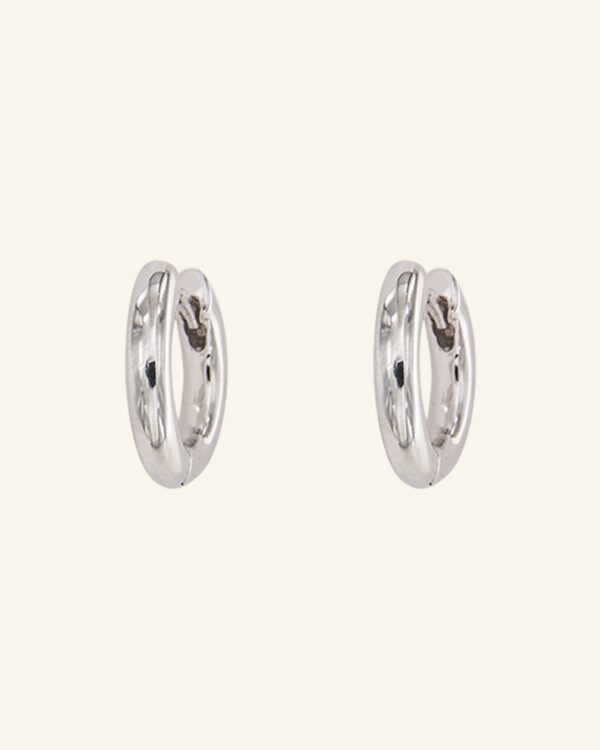 Pendientes Aro plata rodiada pequeños
