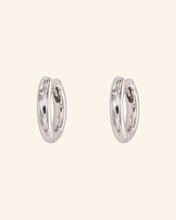 Pendientes Aro plata rodiada pequeños