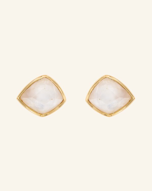 Pendientes Candy Tail madreperla blanca bisel