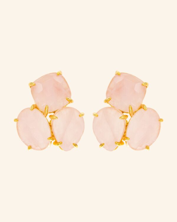 Pendientes Kraz con cuarzo rosa