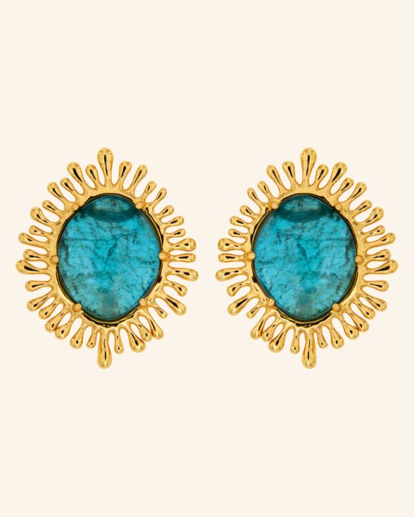Pendientes Sol Apatita Azul