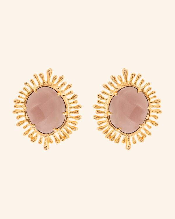 Pendientes Sol con Cuarzo Fumé