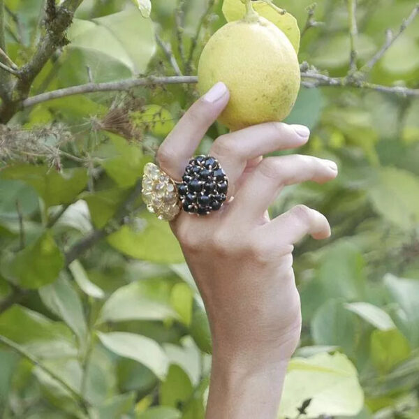Anillo Liberis con cuarzo limón